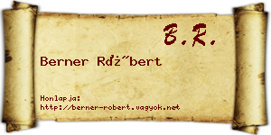 Berner Róbert névjegykártya